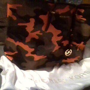 MK orange camo tote